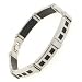 Brushed Steel and 3 Square Black Bracelet