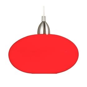 Eglo 87266A Naro, Nickel Red and Orange, 1-Light Pendant Light Fixture from Fixtures