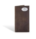 NCAA Georgia Bulldogs Light Brown Crazyhorse Leather Roper Concho Wallet, One Size