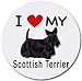I Love My Scottish Terrier Round Mouse Pad