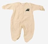 Carolina Panthers NFL Babies Ivory Footed Sleeper (3-6 Months, Ivory)