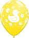 (12) Rubber Duckie 11" Latex Balloons in Assorted Colors Cute!