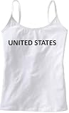 UNITED STATES - USA - Country Series - White Women's / Girls Camisole (Girlie / Babydoll)