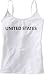 UNITED STATES - USA - Country Series - White Women's / Girls Camisole (Girlie / Babydoll)