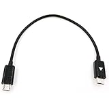 BesYee 8 inch Length Micro USB to Micro USB Emergency Mutual Charger Cable (Black)