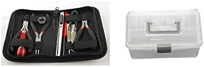 Moonlight Art Supply 12-Piece Jewelry Making Tool Kit in Zippered Case and Plastic Bead Container with 16 Rectangle Compartments