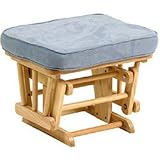 Sleigh Glider Ottoman w/ Cushion - Natural / Blue