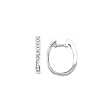 10k White Gold & Princess-Cut Diamond Oval Drop Hoop Earrings (0.25ctw)