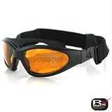 Bobster Action Eyewear GX Sunglasses, Black Frame, Amber Anti-Fog Lens