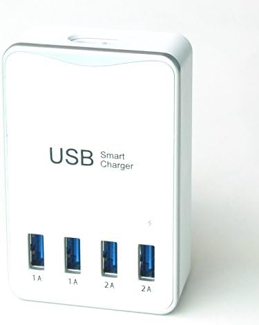 4 USB Port 6A 30W USB Desktop Quick Charger for Apple iPad, iPhone, iPad, Samsung Galaxy, Samsung Note and Android mobiles (6A White)