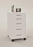 OFFICE WHITE - Drawer Mobile Pedestal with 2 Small Drawers and 3 Large Drawers