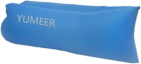 YUMEER Portable Fast Inflatable Air Bag Lounger Sofa Couch for Outdoor Beach Camping Picnic Sleeping Bed (Blue)