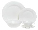Godinger White Bone China 40-Piece Dinnerware Set, Service for 8