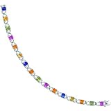 14K White Gold 1/2 (.5) cttw G Diamond & Sapphire Fancy Link Bracelet