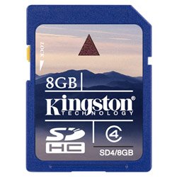 Kingston 8 GB Class 4 SDHC Flash Memory Card SD4/8GB