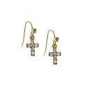 Delicate Inspirations Mini Cross Drop Earrings (Gold)