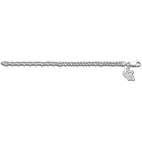 LogoArt Dale Earnhardt, Jr. Sterling Silver Rollo Bracelet with Heart Charm