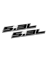 Automotive Parts and Accessories: 2 x (pair/set) 5.3L Liter Embossed BLACK on Highly Polished Silver Real Aluminum Auto Emblem Badge Nameplate for Cadillac Escalade Chevrolet Chevy Avalanche Express Silverado 1500 Suburban Tahoe Trailblazer Impala Express 1500 SSR Monte Carlo El Camino Bel Air Corvette Chevelle EXT SSR GM GMC Savana Sierra 1500 Yukon XL Envoy Denali Canyon Isuzu Ascender Buick Rainier Pontiac Grand Prix Vortec Performance - Empire Racing Parts
