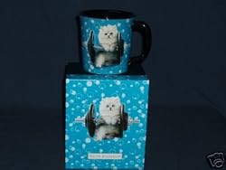 Keith Kimberlin Christmas Kitten Lifting Weights Mug