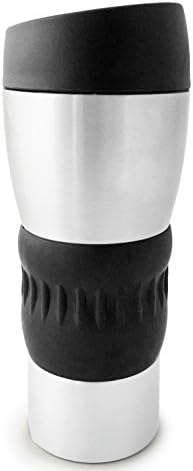 Travel Coffee Mug Insulated Stainless Steel No Slip Rubber Grip With Vacuum Seal Top 14 Ounce
