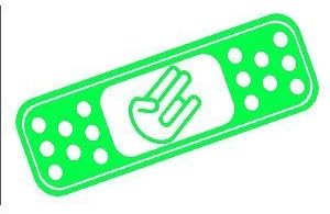 BAND-AID SHOCKER 8" LIME GREEN Vinyl Decal Window Sticker for Laptop, Ipad, Window, Wall, Car, Truck, Motorcycle by duff Decals