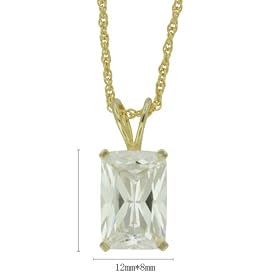 Buy Yellow Gold Overlay Sterling Silver 12x8mm Emerald-Cut Cubic Zirconia Pendant by Amazon.com Collection