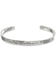 Sterling Silver "Believe In Miracles" Cuff Bracelet