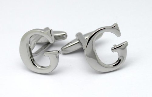 Personalized Silver Initial Cufflinks - Letter G