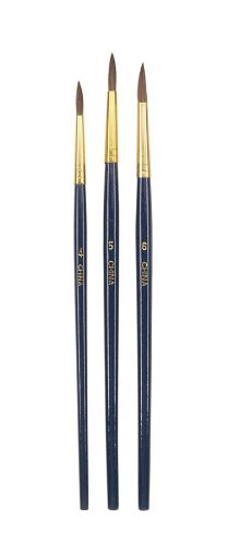 Darice Camel Hair Artist Brush Set, Size 4, 5 and 6