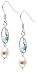 Sterling Silver, Freshwater Cultured Pearl and Cubic Zirconia Earrings