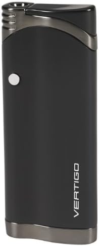 Vertigo Illuminator Single Torch Flame Lighter - Black Matte & Polished Gunmetal