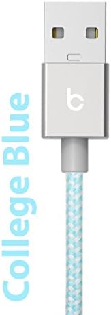 BelayCords Micro Connector with Reversible USB for Android, Windows, Blackberry - 2 Meters (College Blue)