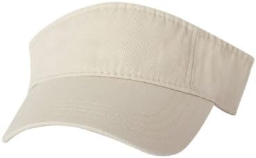 Valucap Bio-Washed Visor, Stone, Adjustable