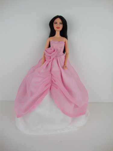 Two Tone Gown with Light Pink and White Made to Fit the Barbie Doll