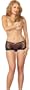 Plus Size Black and Pink Sexy Crotchless Panties - Lace Open Crotch Boy Shorts