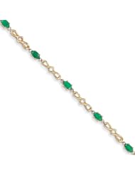 14k Diamond And Emerald Bracelet, Best Quality Free Gift Box Satisfaction Guaranteed