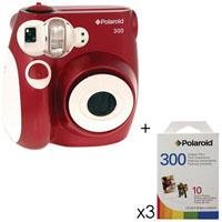 Polaroid Pic 300 Instant Camera, Analog - Red Kit, with 3 - Packs of Polaroid 300 Instant Film