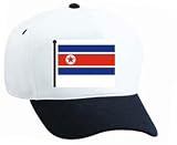 White Cap with Korean, Korea, flag, North