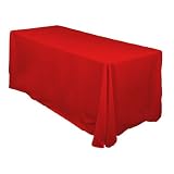 90 x 156 Inch Polyester Tablecloth Red