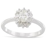 18K White Gold 0.298ct Diamond & White Diamond Ring - Size N