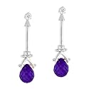 Purple Crystal Briolette Drop Earrings Fashion Jewelry