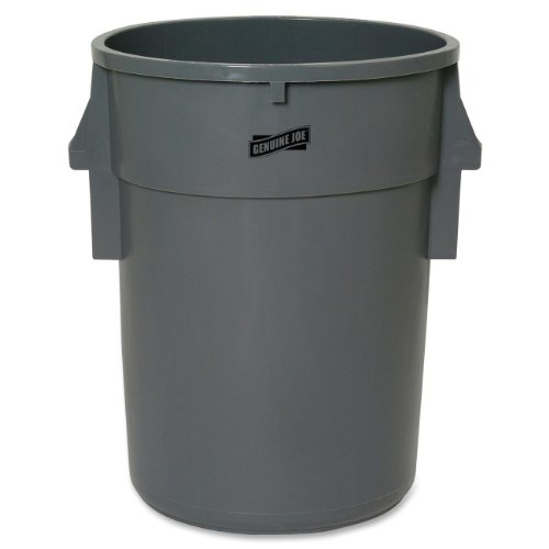Genuine Joe GJO11585 Resins Back Saver Trash Receptacle, 44 gallon Capacity, Dark Gray