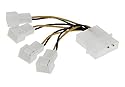Adapter Lüfter-Stromanschluss 12 Volt 4-Pol-Molex auf 4x 12 Volt 3-Pol-Molex