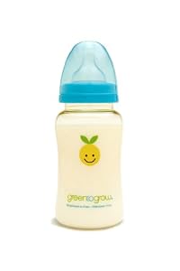 Green to Grow Mellow Colic-Relief Wide Neck Baby Bottle, 10 Ounce