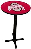 Ohio State Buckeyes Pub Table with Black Commercial Base