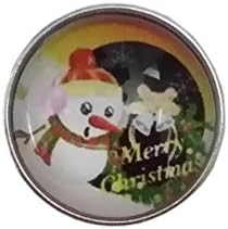 Snap Charming Snowman Merry Christmas Interchangeable Jewelry Snap Accessory