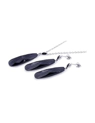 Nickel Free Sterling Silver Pendant & Earring Sets Elongated Black CZ Set