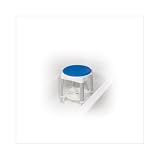 Driver Medical Bath Stool With Padded Rotating Seat, White with Blue Seat