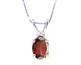 14K Yellow or White Gold Oval Gemstone Pendant-Garnet ,w/o Chain