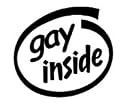Gay Inside Vinyl Graphic Sticker Decal